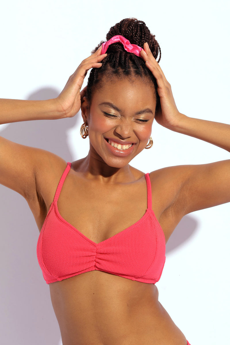 Textured Bikini Top - Pink