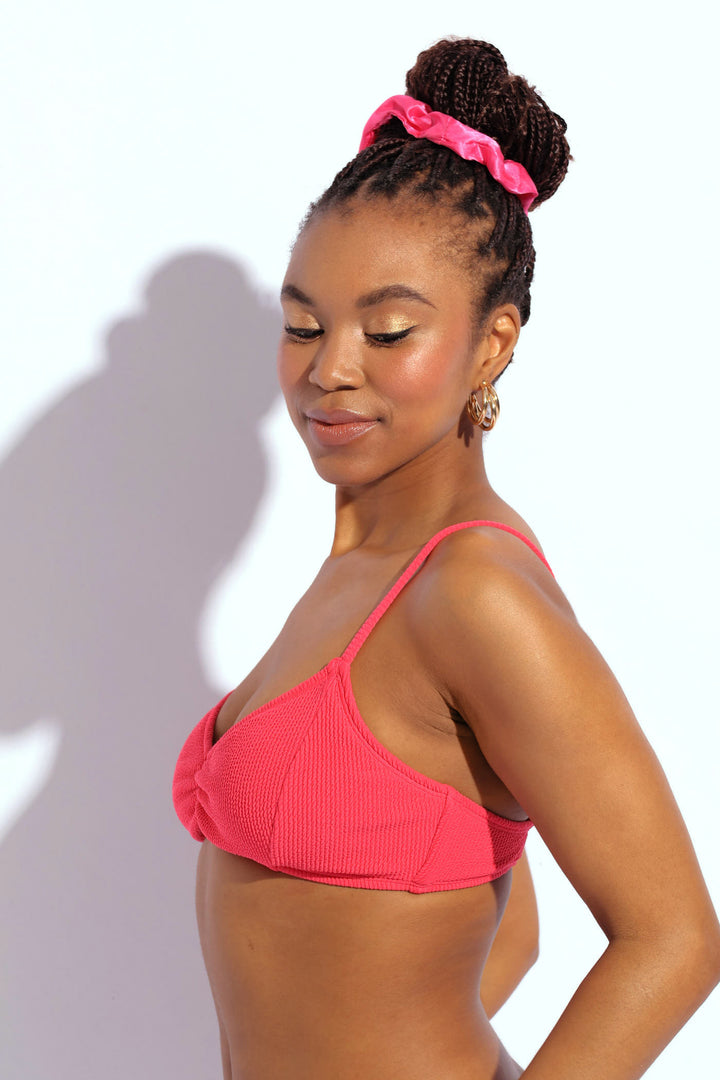 Textured Bikini Top - Pink