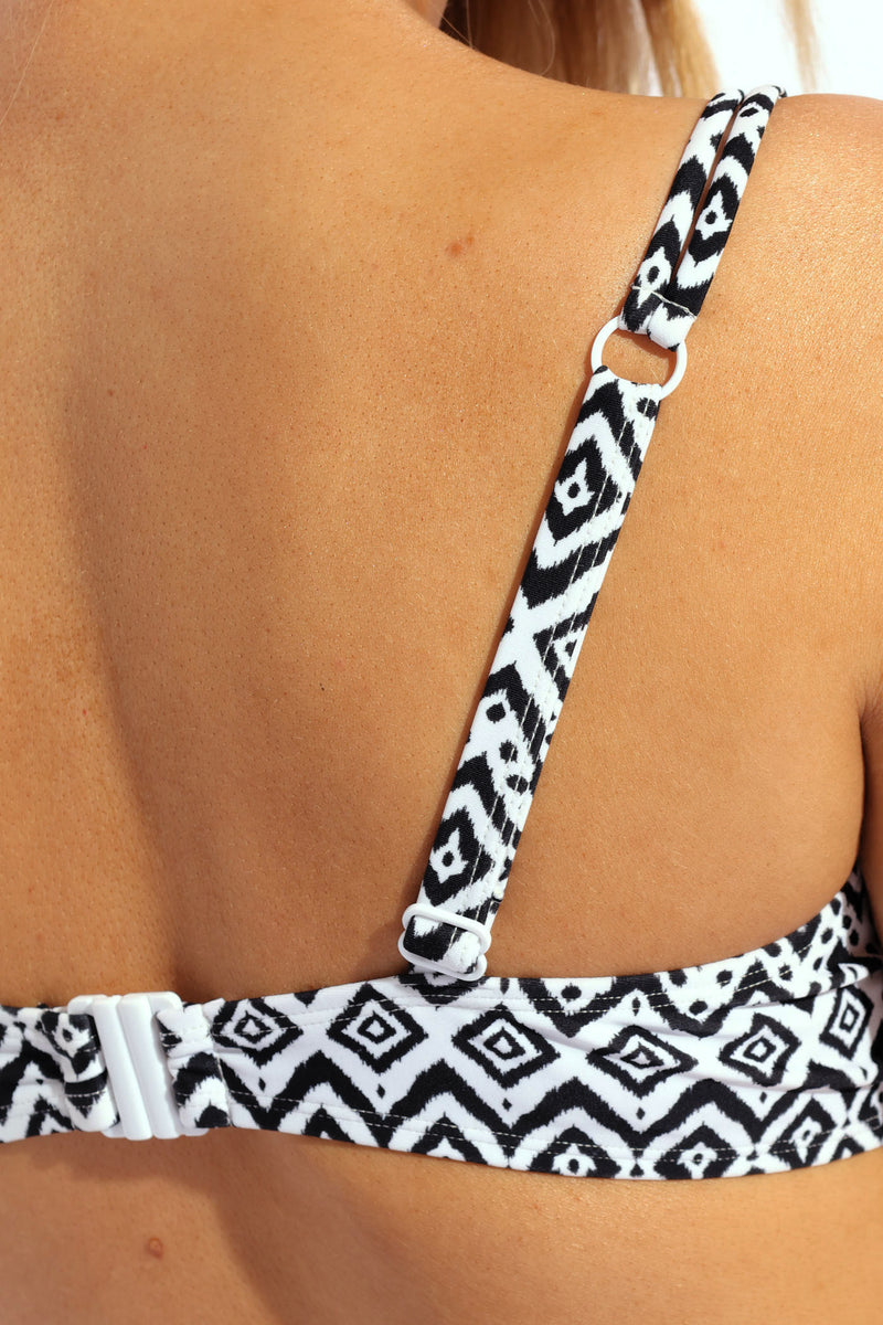 Printed Lightly Padded Bikini Top - Multi