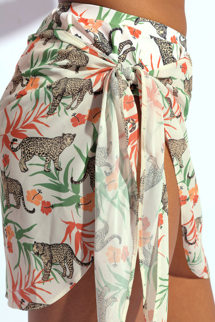 Cheetah Print Chiffon Skirt - Multi