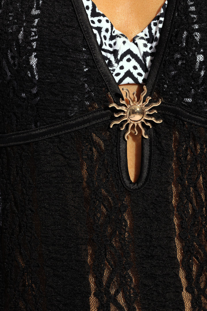 Knit Maxi Halter Coverup - Black