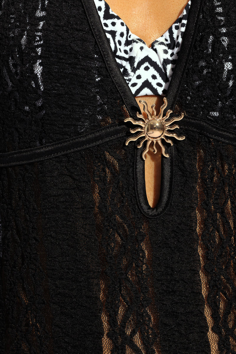 Knit Maxi Halter Coverup - Black