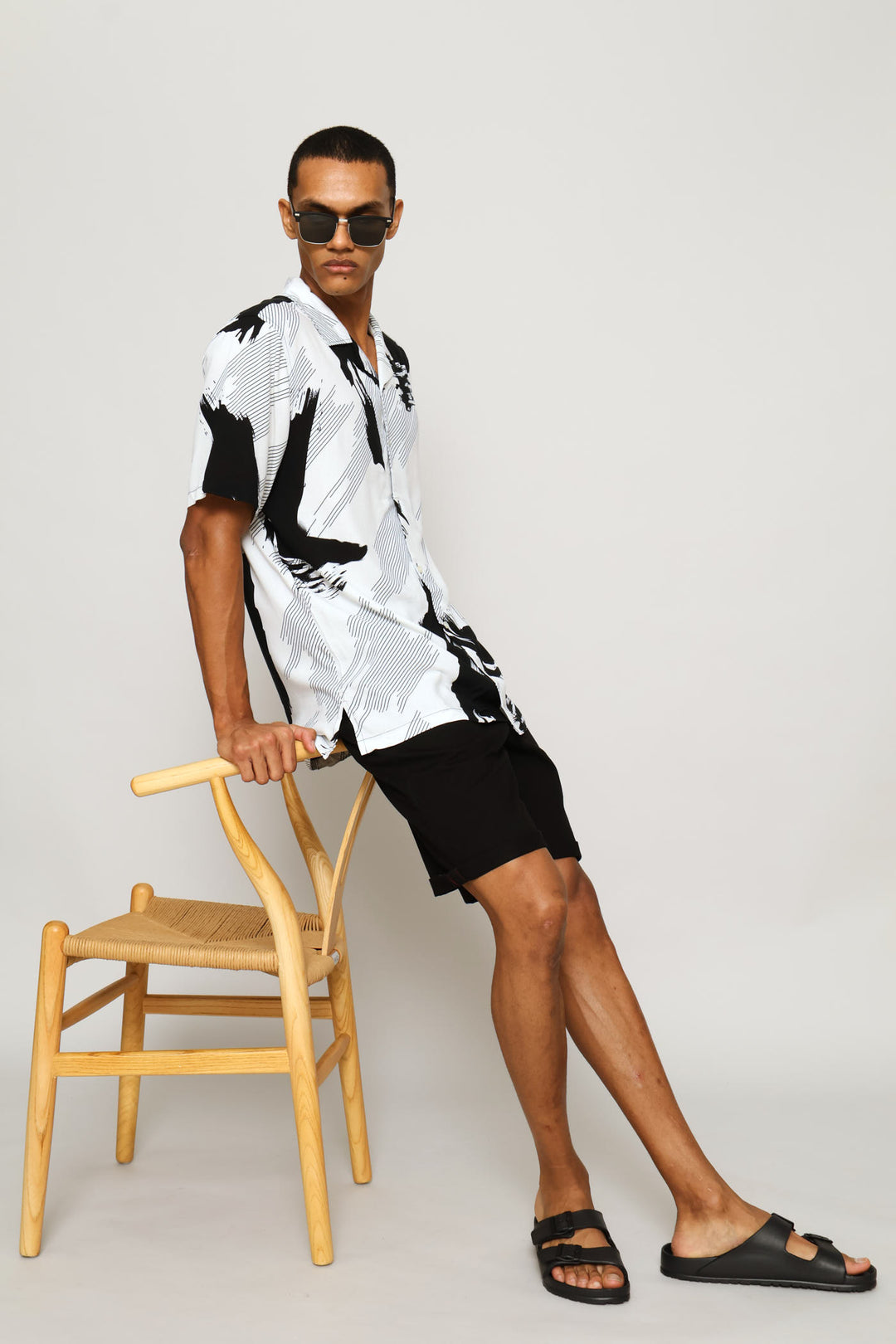 Printed Viscose Shirt - Ecru