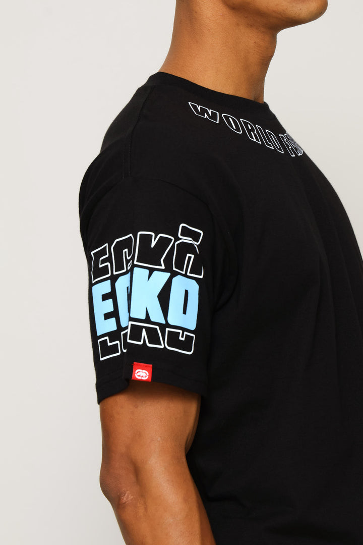 Vertical Back Print Tee - Black