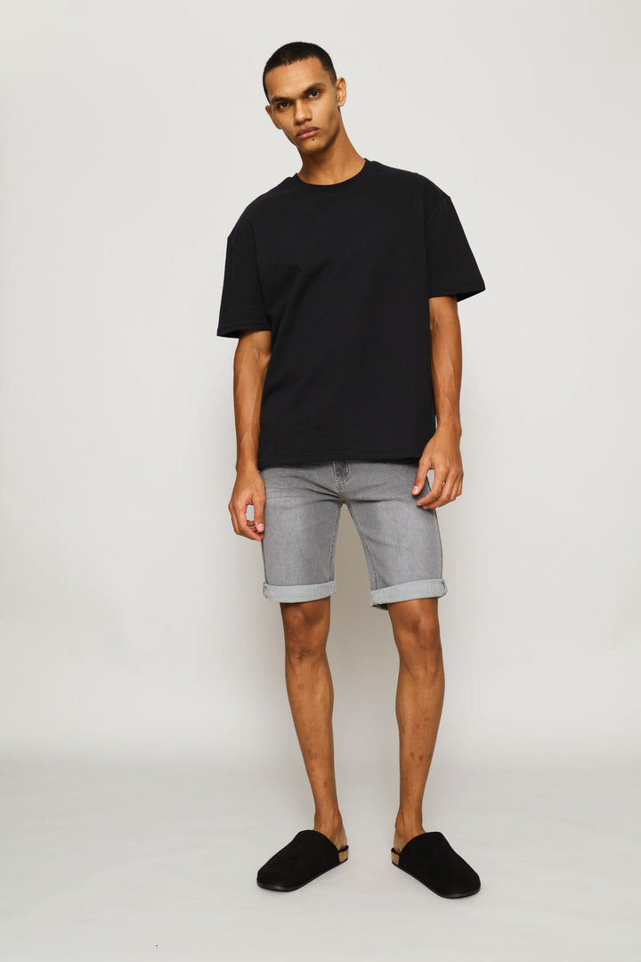 Denim Short - Light Grey