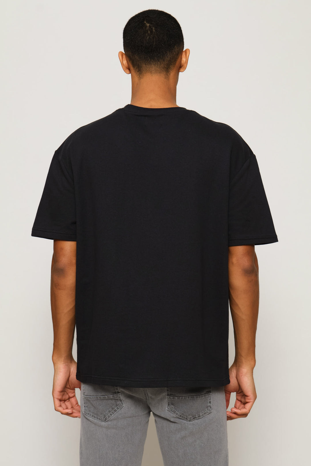 Fleece Boxy Fit Tee - Black