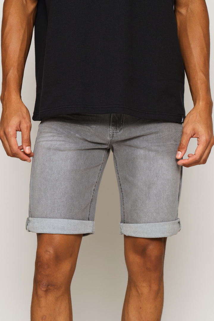 Denim Short - Light Grey