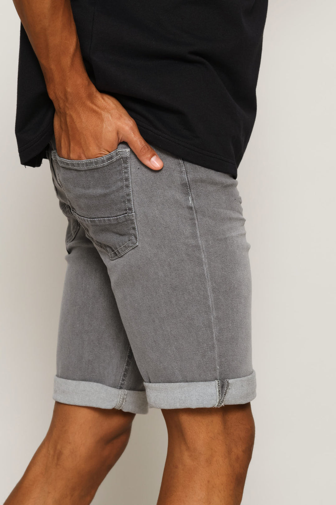 Denim Short - Light Grey