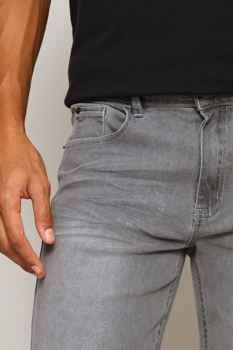 Denim Short - Light Grey