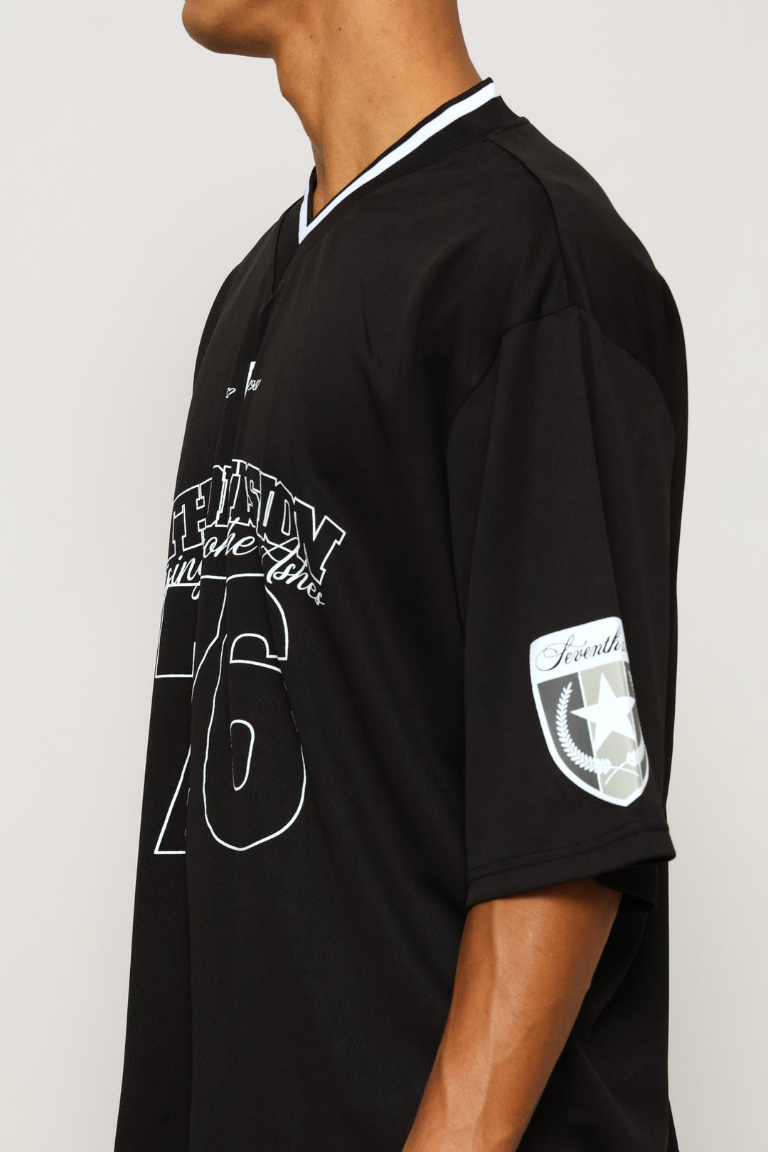 76 Div Birds Eye Boxy Tee - Black