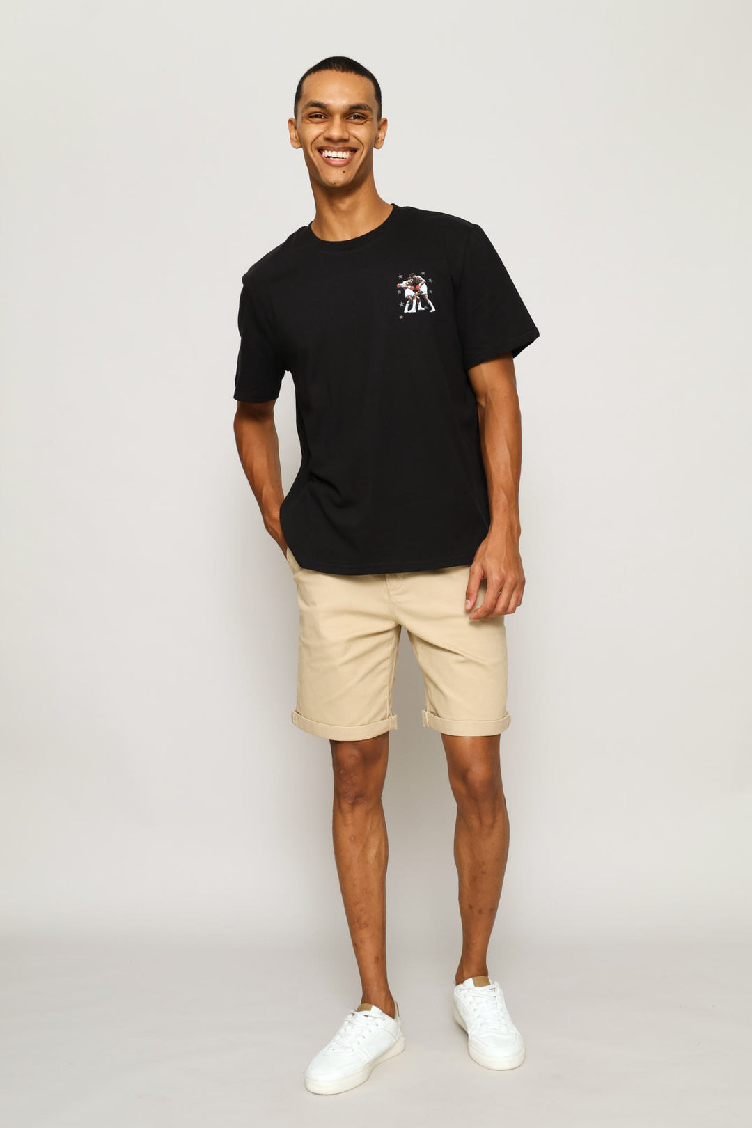 Boxer Print Tee - Black