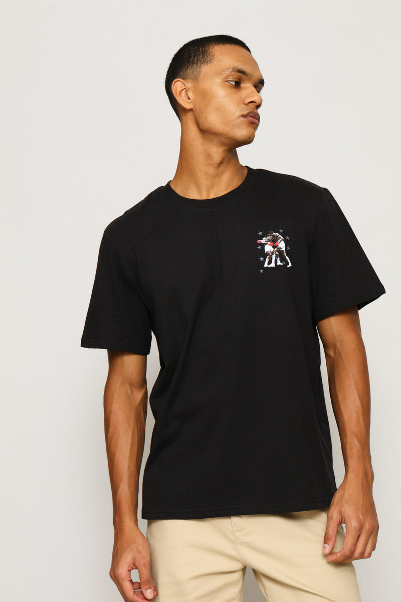 Boxer Print Tee - Black