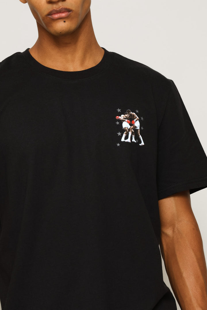 Boxer Print Tee - Black