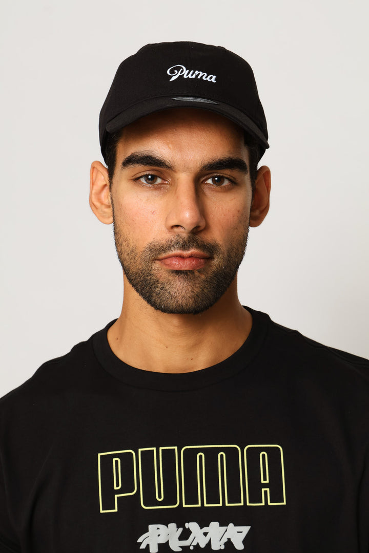 Essential Script Logo Dad Cap - Black