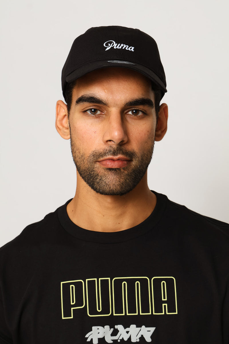 Essential Script Logo Dad Cap - Black
