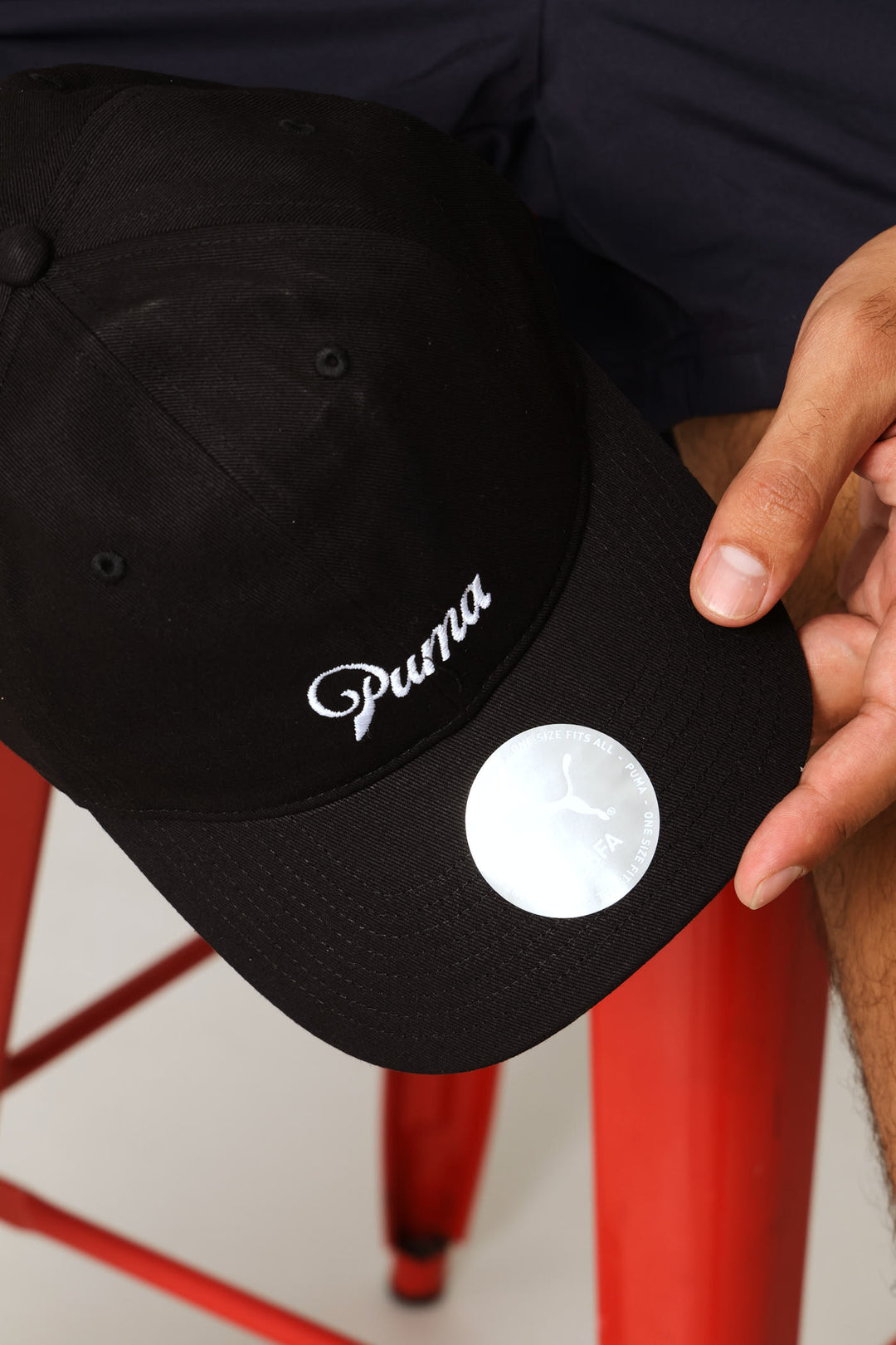 Essential Script Logo Dad Cap - Black
