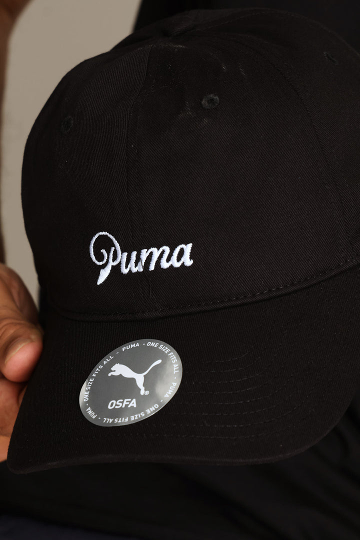 Essential Script Logo Dad Cap - Black