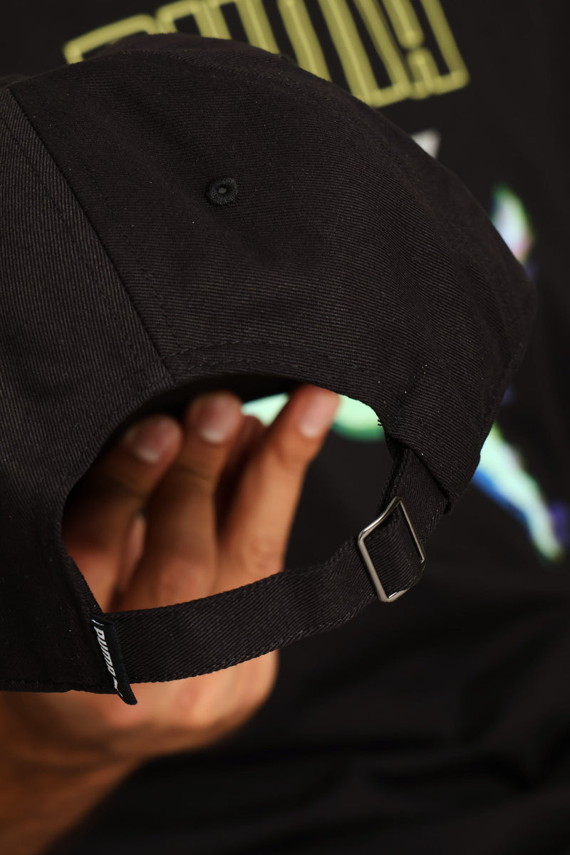 Essential Script Logo Dad Cap - Black