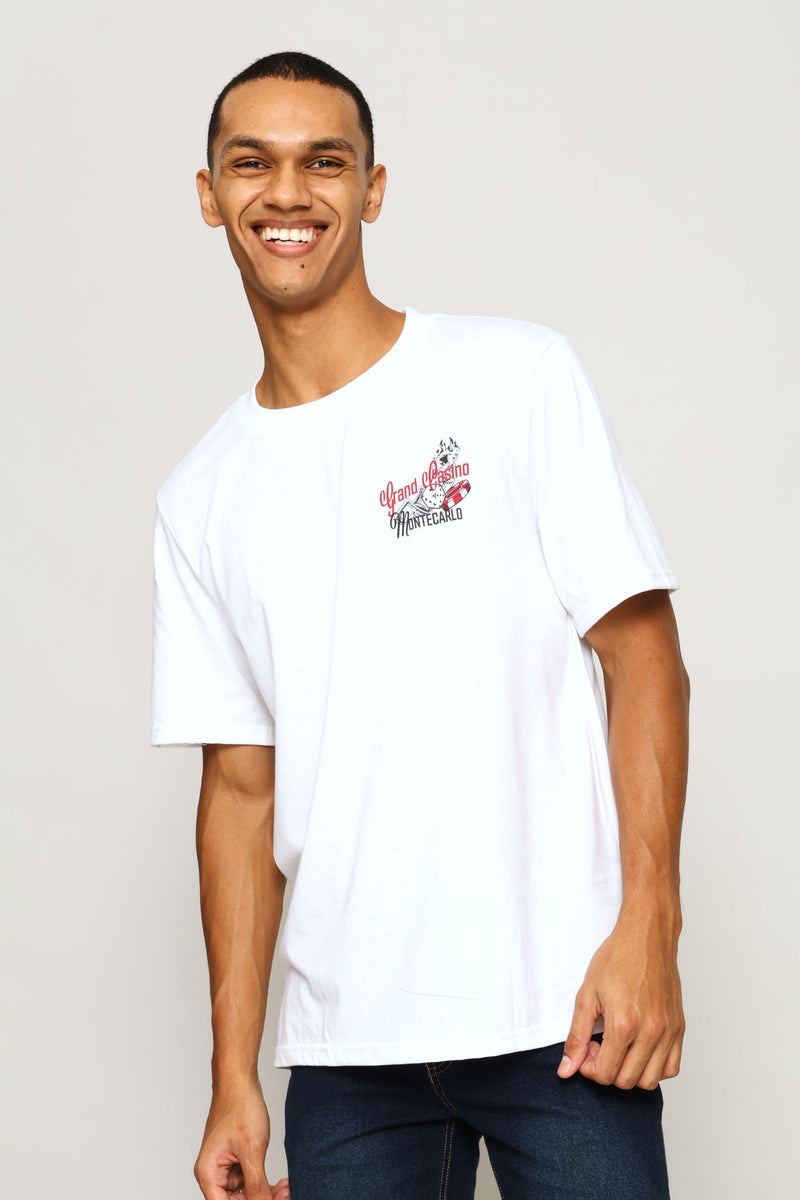 Casino Print Tee - White