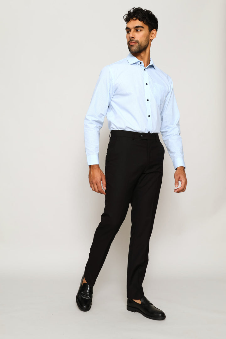 Geo Spot Regular Printed Shirt - Light Blue