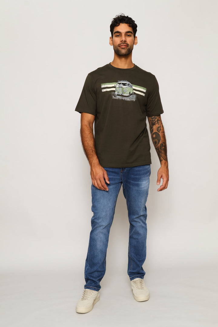 Explorer Camper Van Tee - Olive