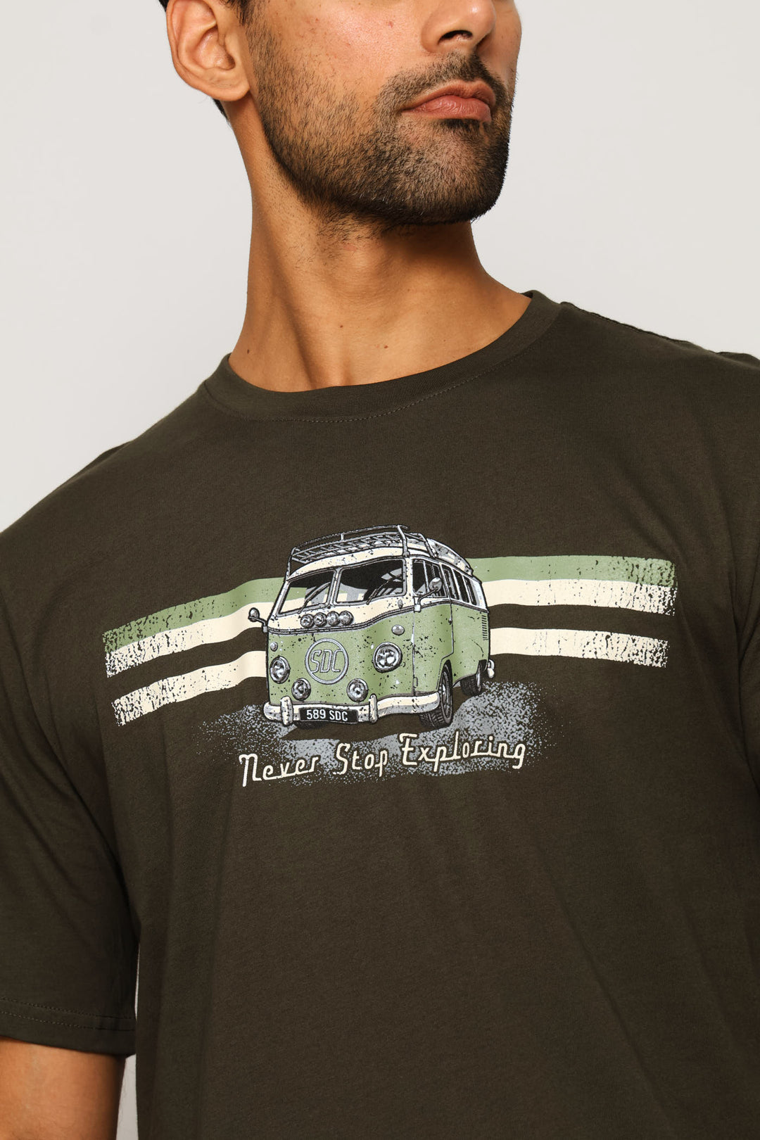 Explorer Camper Van Tee - Olive