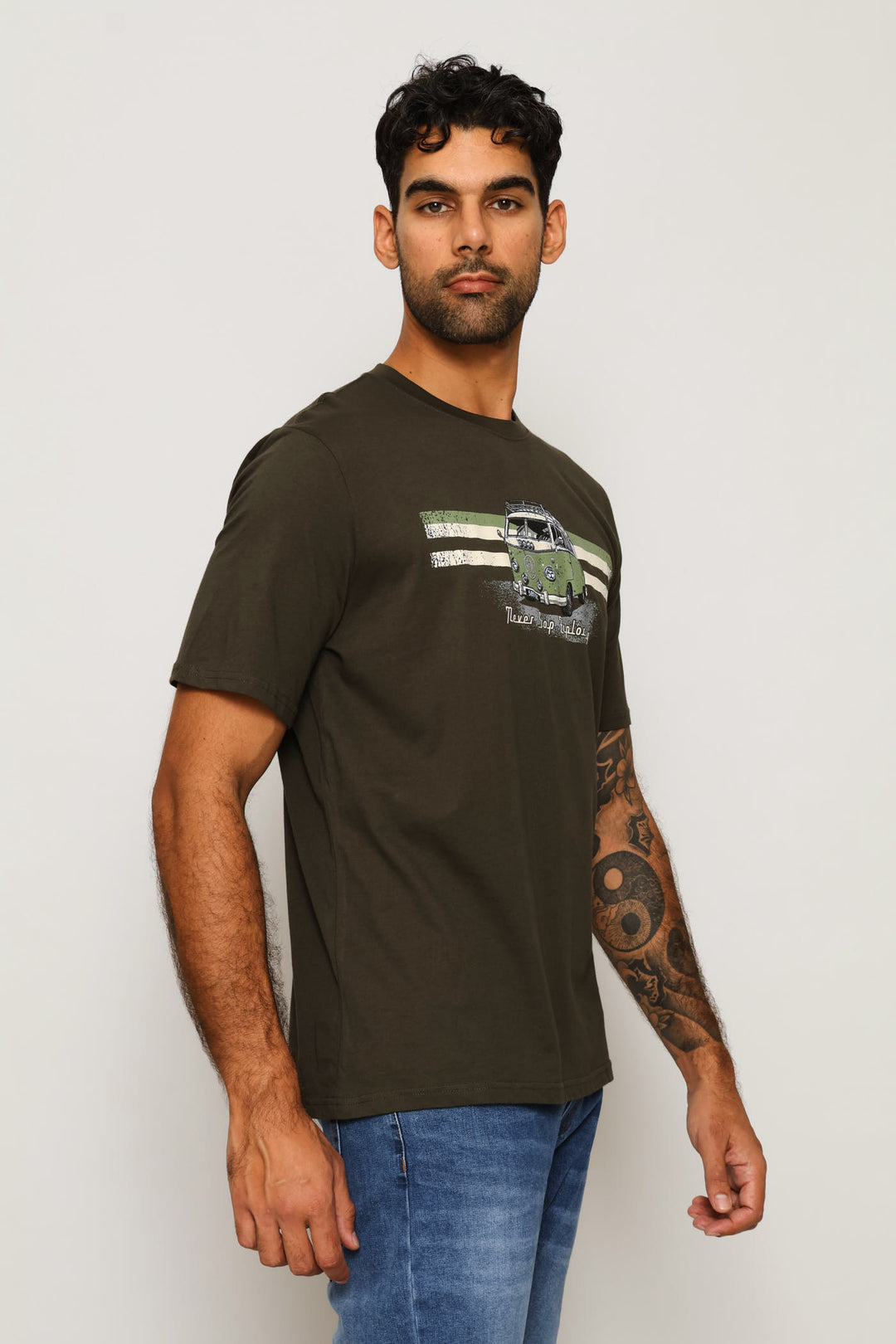 Explorer Camper Van Tee - Olive