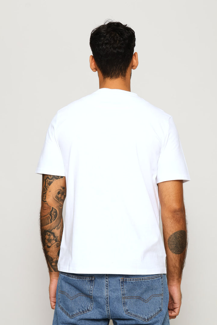 Heavy Weight Printed Crew Tee - White