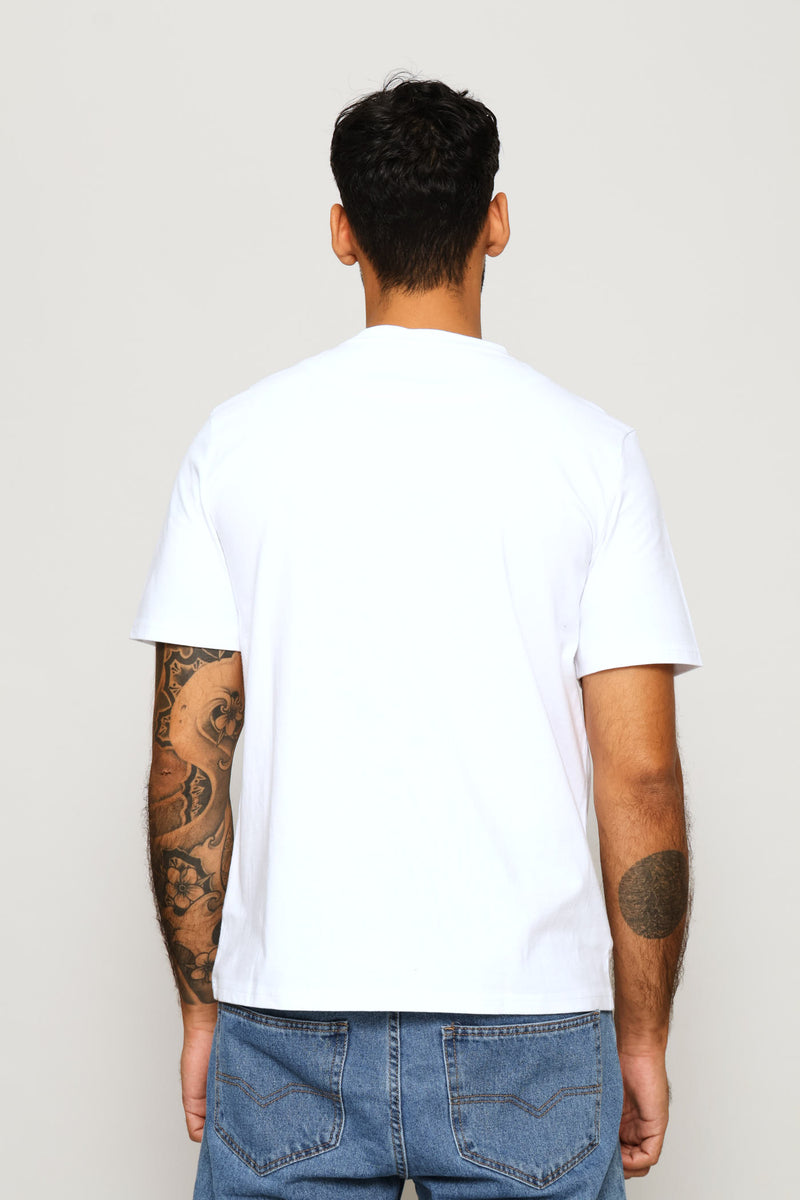 Heavy Weight Printed Crew Tee - White