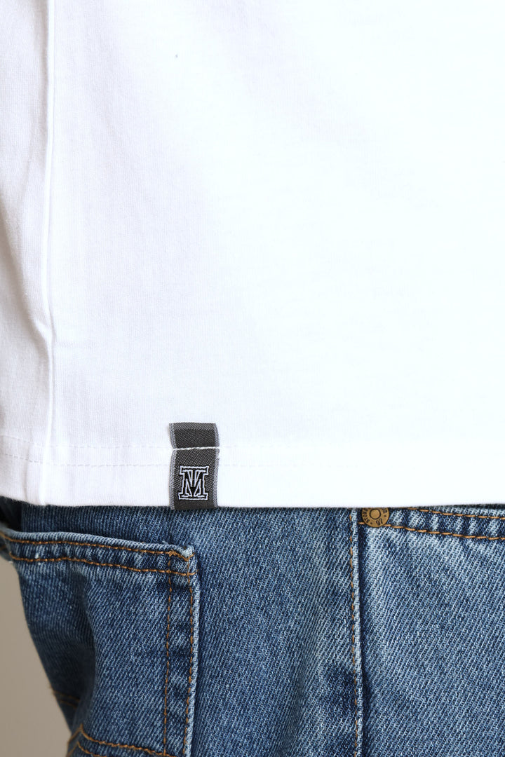 Heavy Weight Printed Crew Tee - White