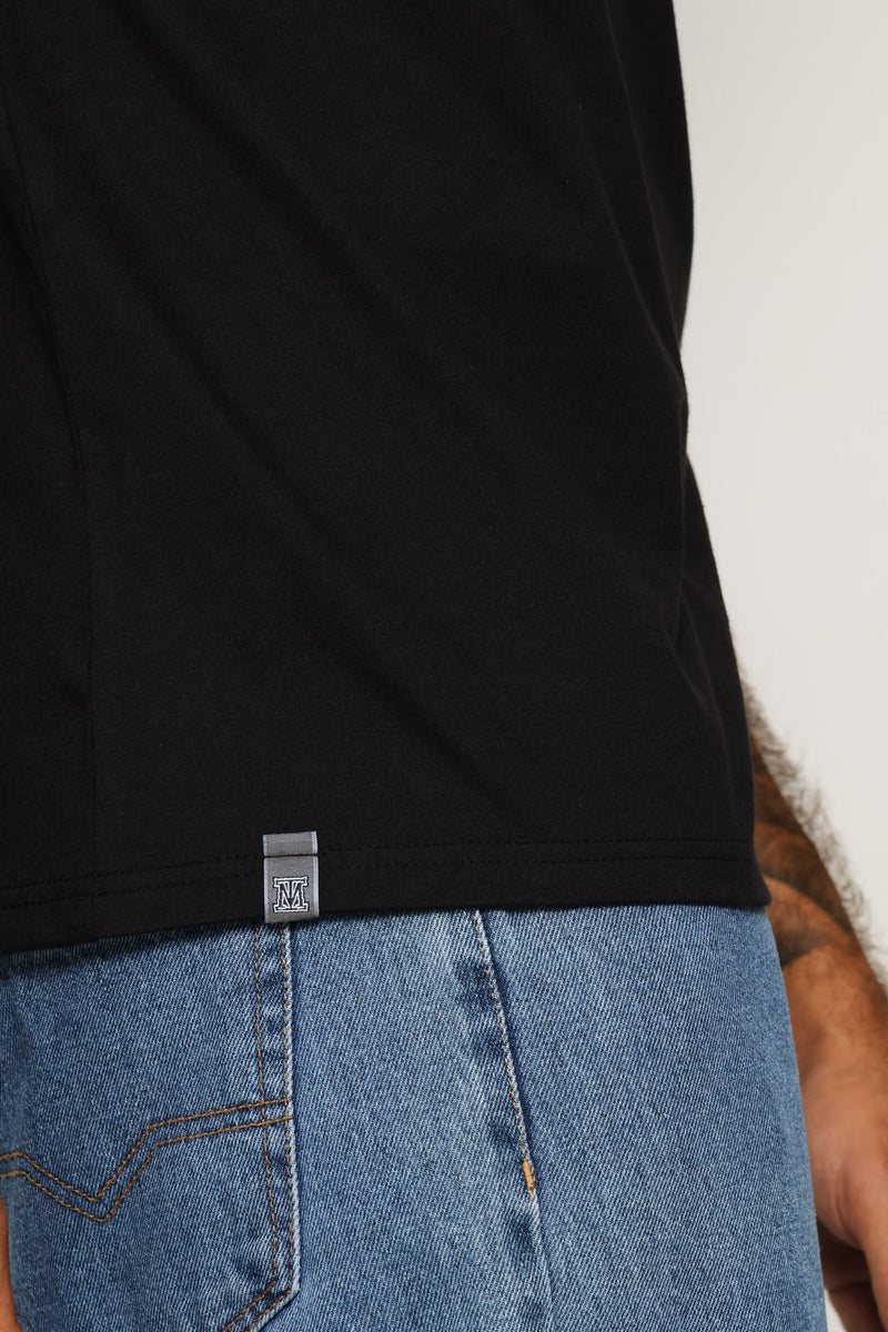 Heavy Weight Printed Crew Tee - Black