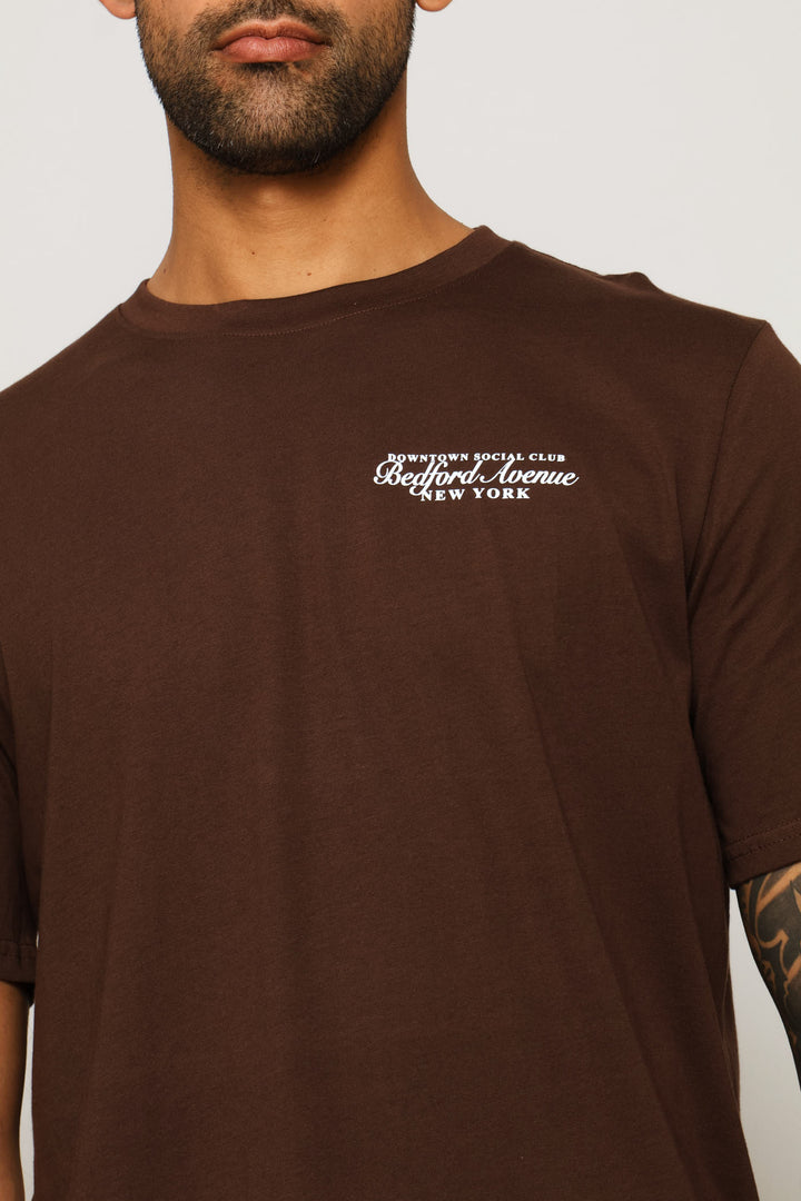 Bedford Ave Social Club Tee - Chocolate