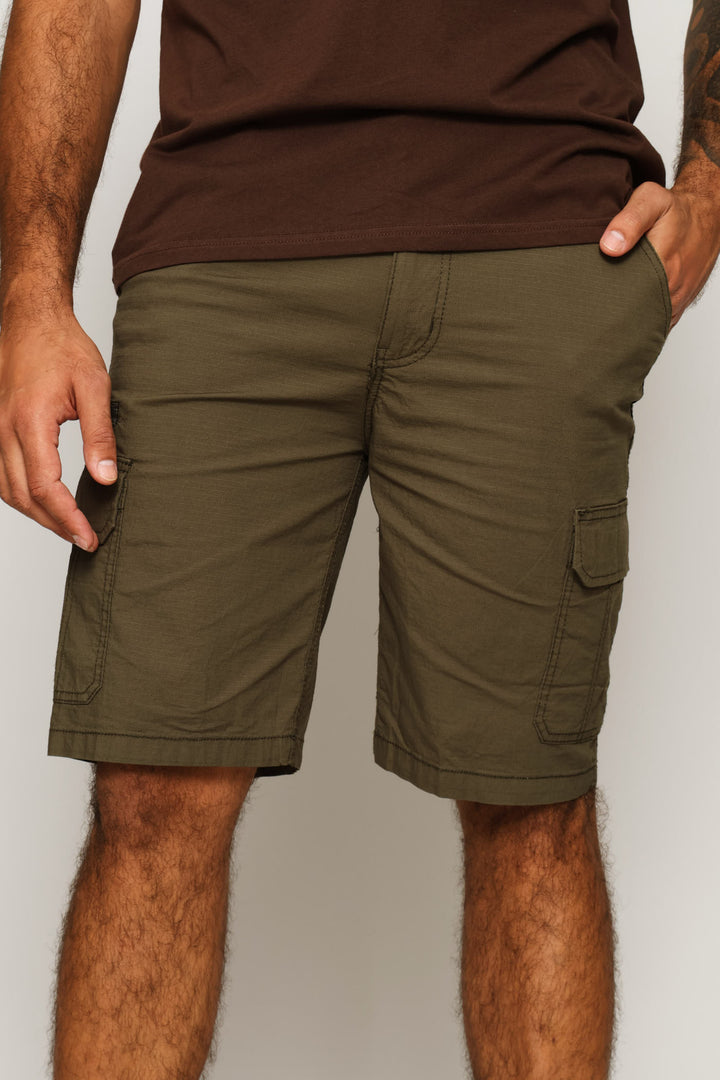 Rib Stop Cargo Shorts - Olive