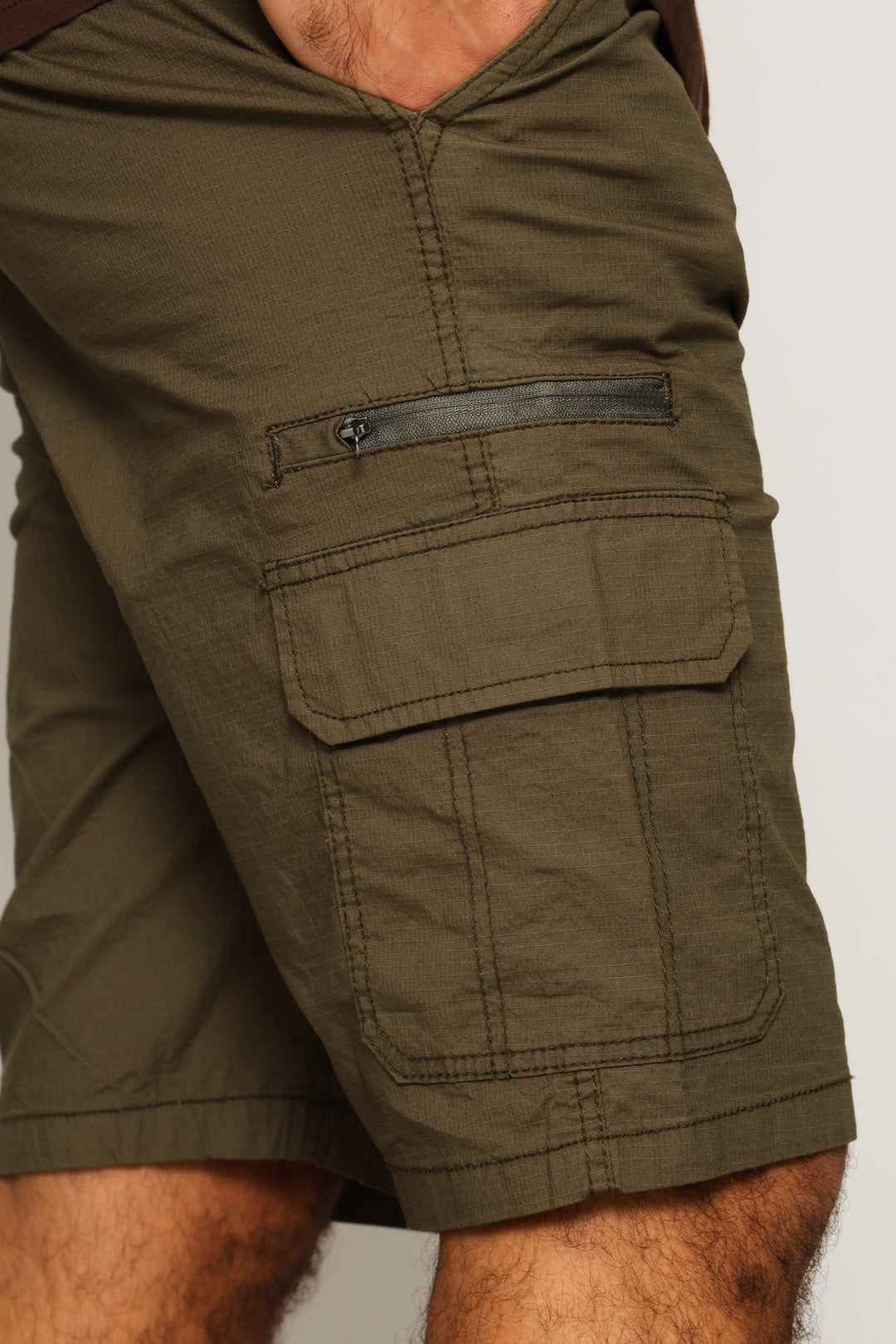Rib Stop Cargo Shorts - Olive