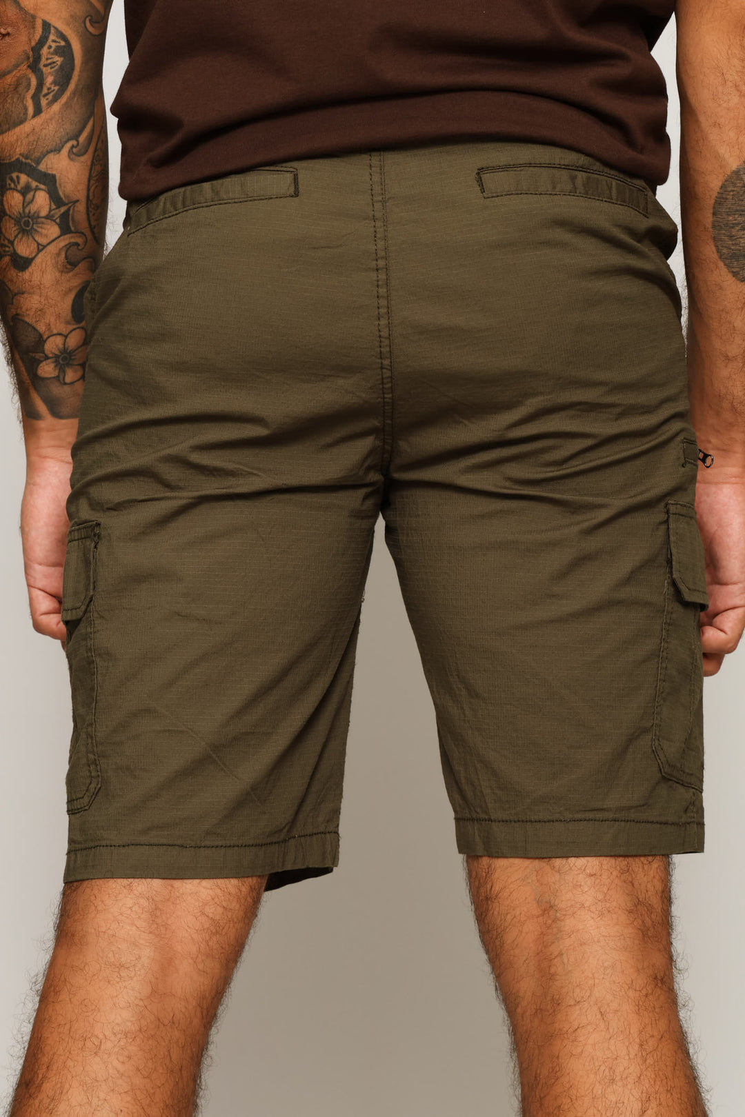 Rib Stop Cargo Shorts - Olive