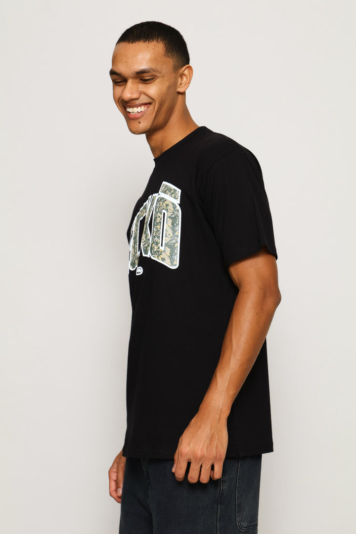 Camo Front & Back Tee - Black