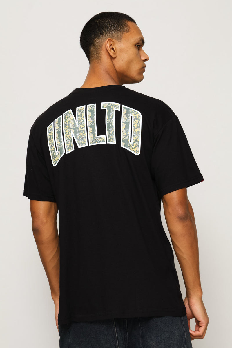 Camo Front & Back Tee - Black