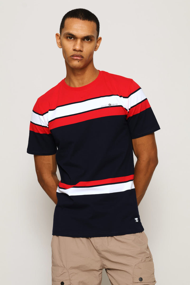 Buster Stripe Tee - Navy