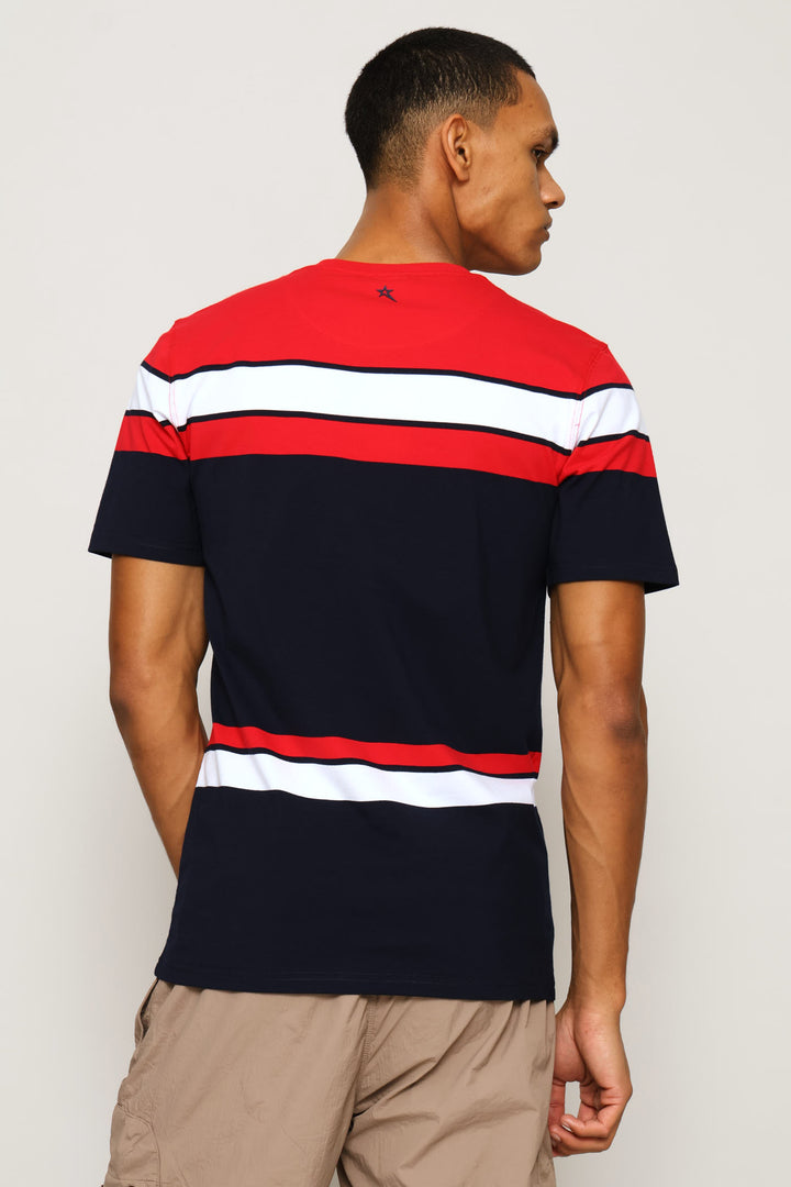 Buster Stripe Tee - Navy