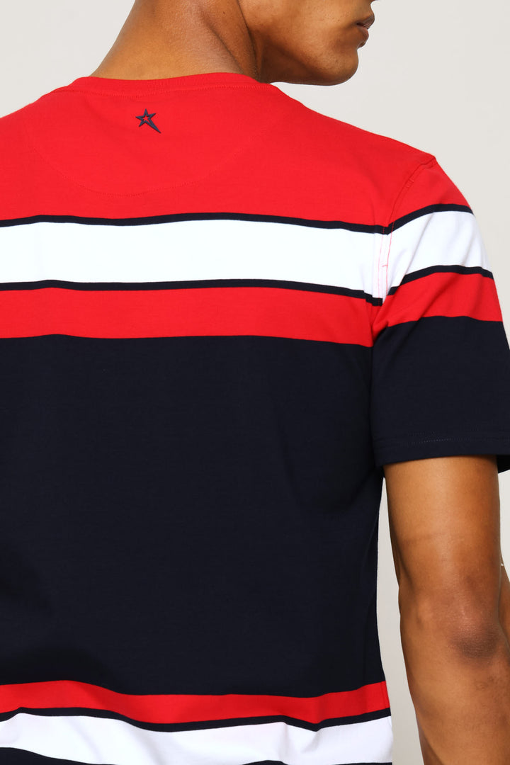 Buster Stripe Tee - Navy