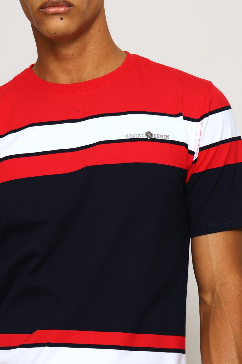 Buster Stripe Tee - Navy
