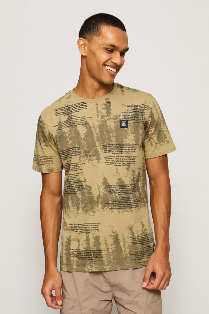 Sandler All Over Print Tee - Stone