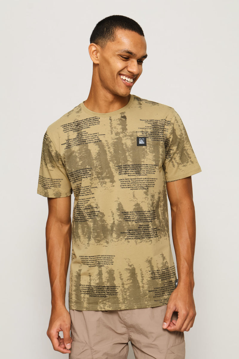 Sandler All Over Print Tee - Stone