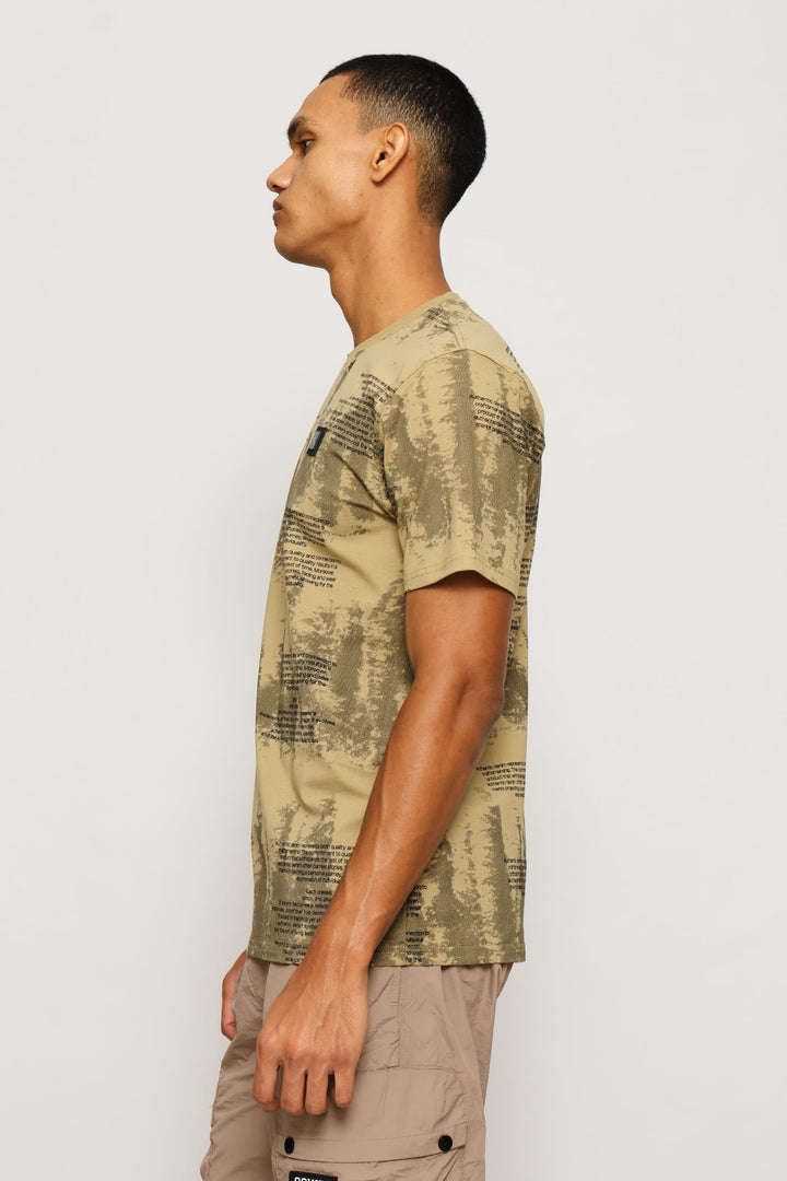 Sandler All Over Print Tee - Stone