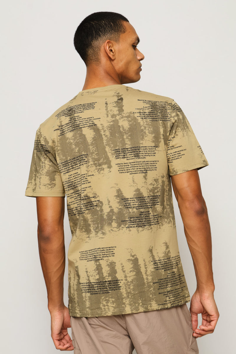 Sandler All Over Print Tee - Stone