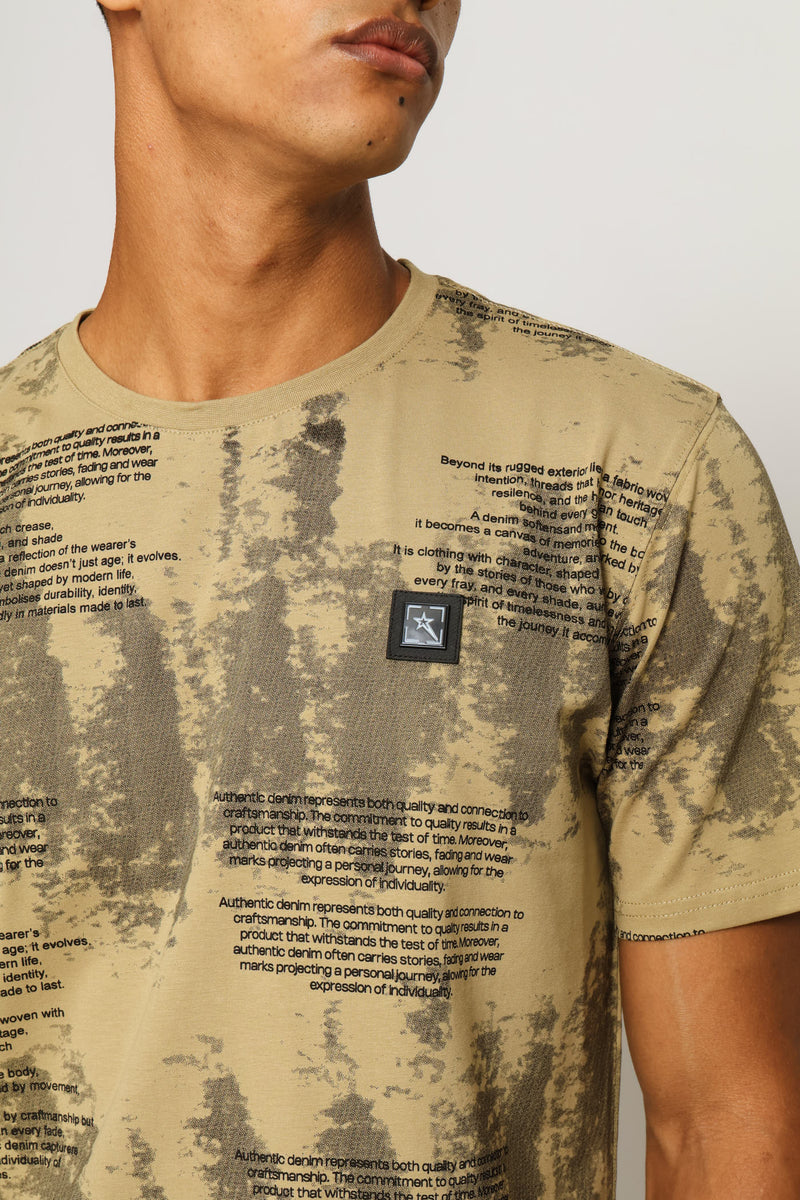 Sandler All Over Print Tee - Stone