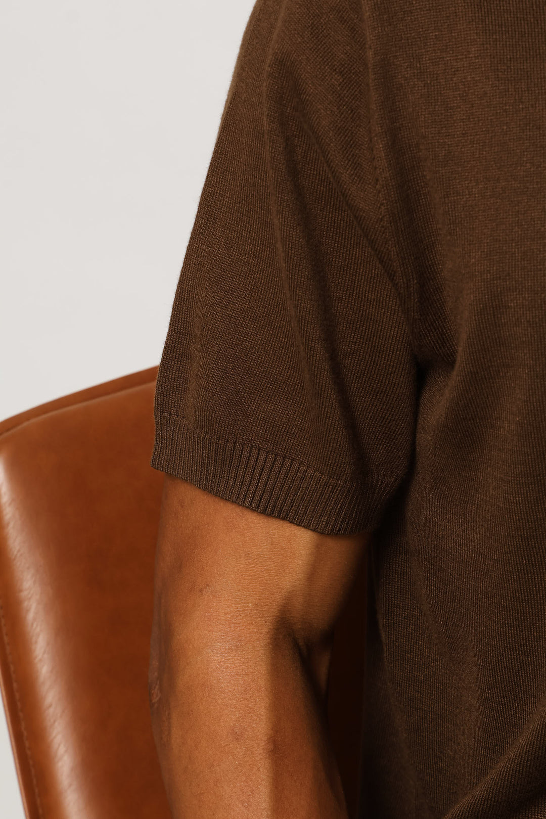 Stripe Textured Golfer - Chocolate
