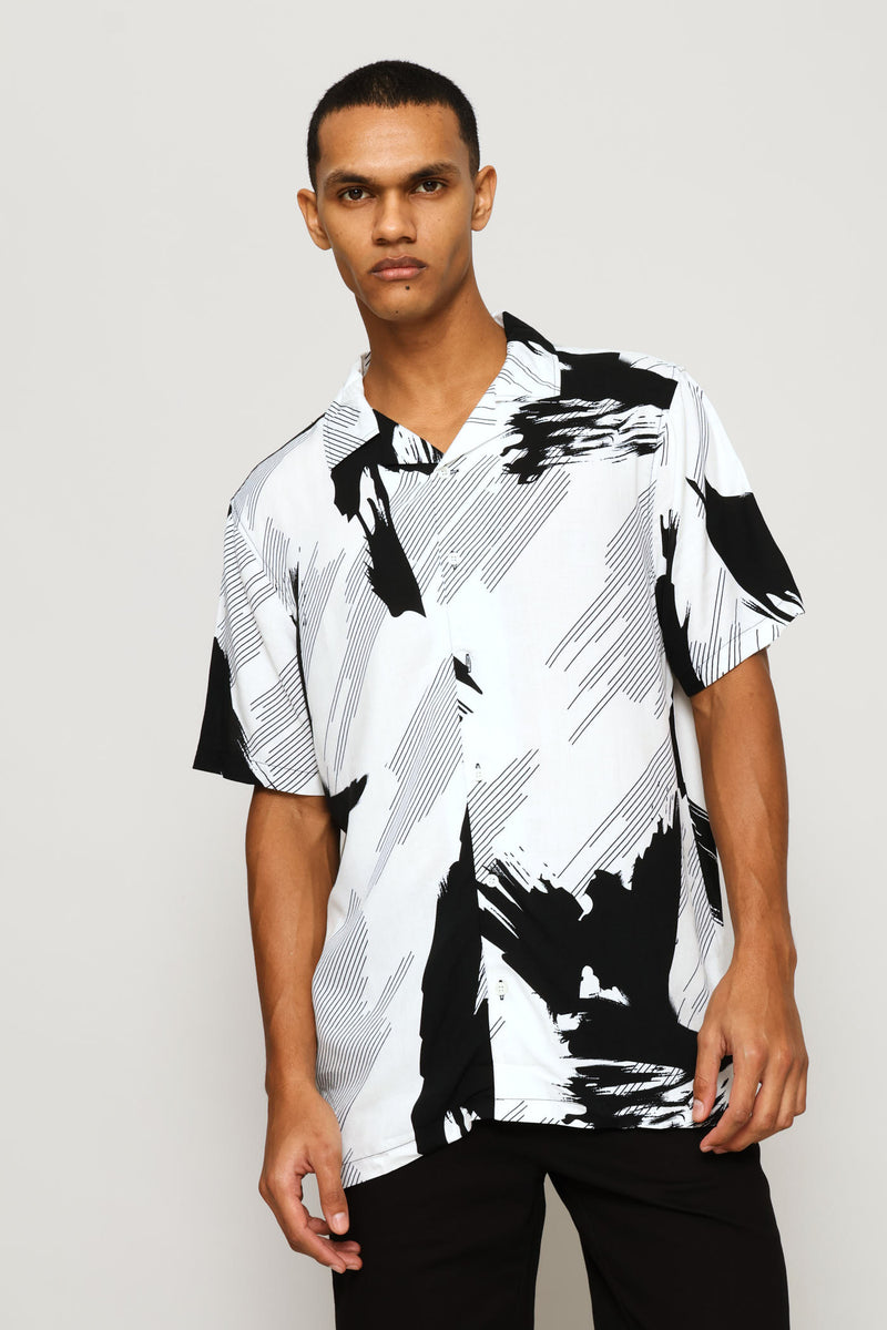 Printed Viscose Shirt - Ecru
