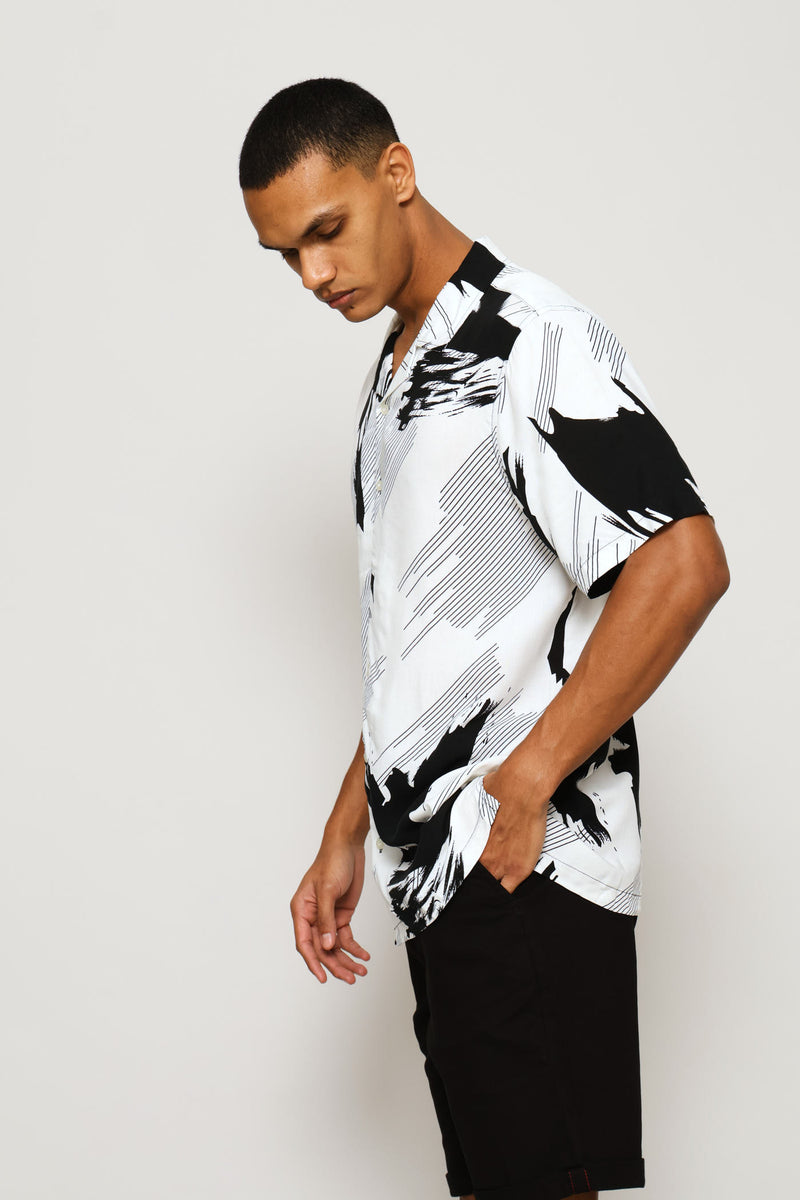 Printed Viscose Shirt - Ecru