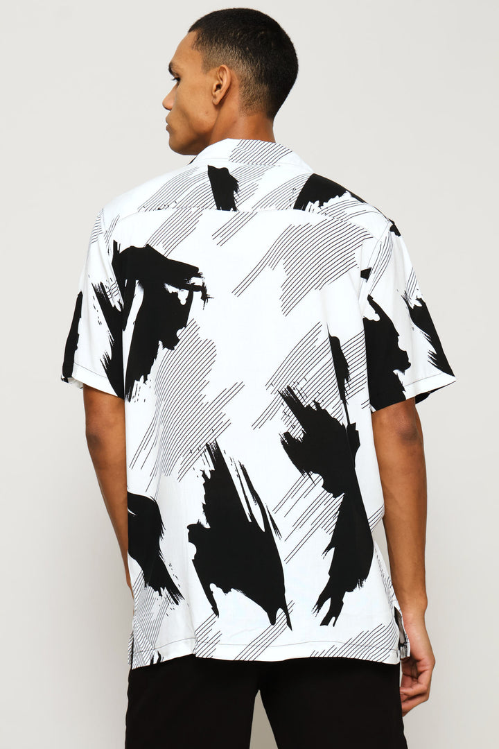 Printed Viscose Shirt - Ecru